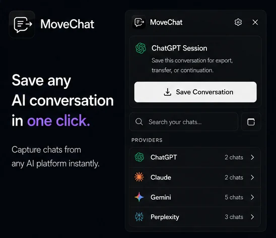 Clean capture of AI chat data